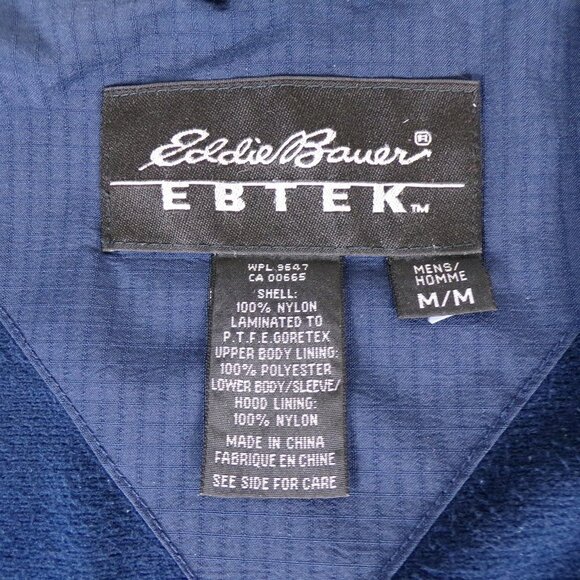 VTG 90's Eddie Bauer EBTEK Gore-Tex Full Zip Hooded Rain Jacket Sz Med #1003 - Picture 13 of 14